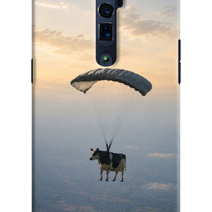 Skydiving Cow Oppo Reno 10x Zoom Hard Case Back Cover by Casekaro