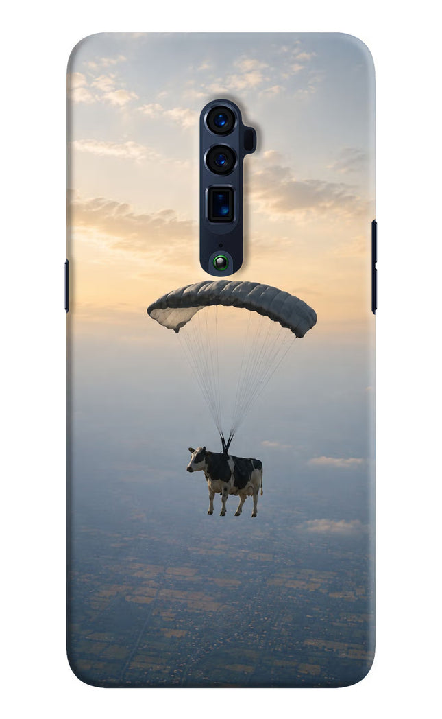 Skydiving Cow Oppo Reno 10x Zoom Hard Case Back Cover by Casekaro