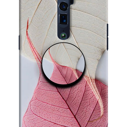 White Pink Leaf Oppo Reno 10x Zoom Pop Case by Casekaro