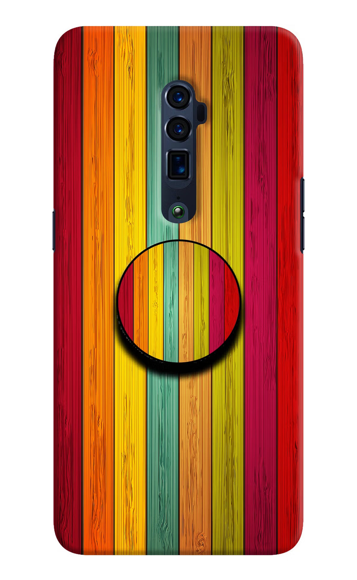 Multicolor Wooden Oppo Reno 10x Zoom Pop Case by Casekaro