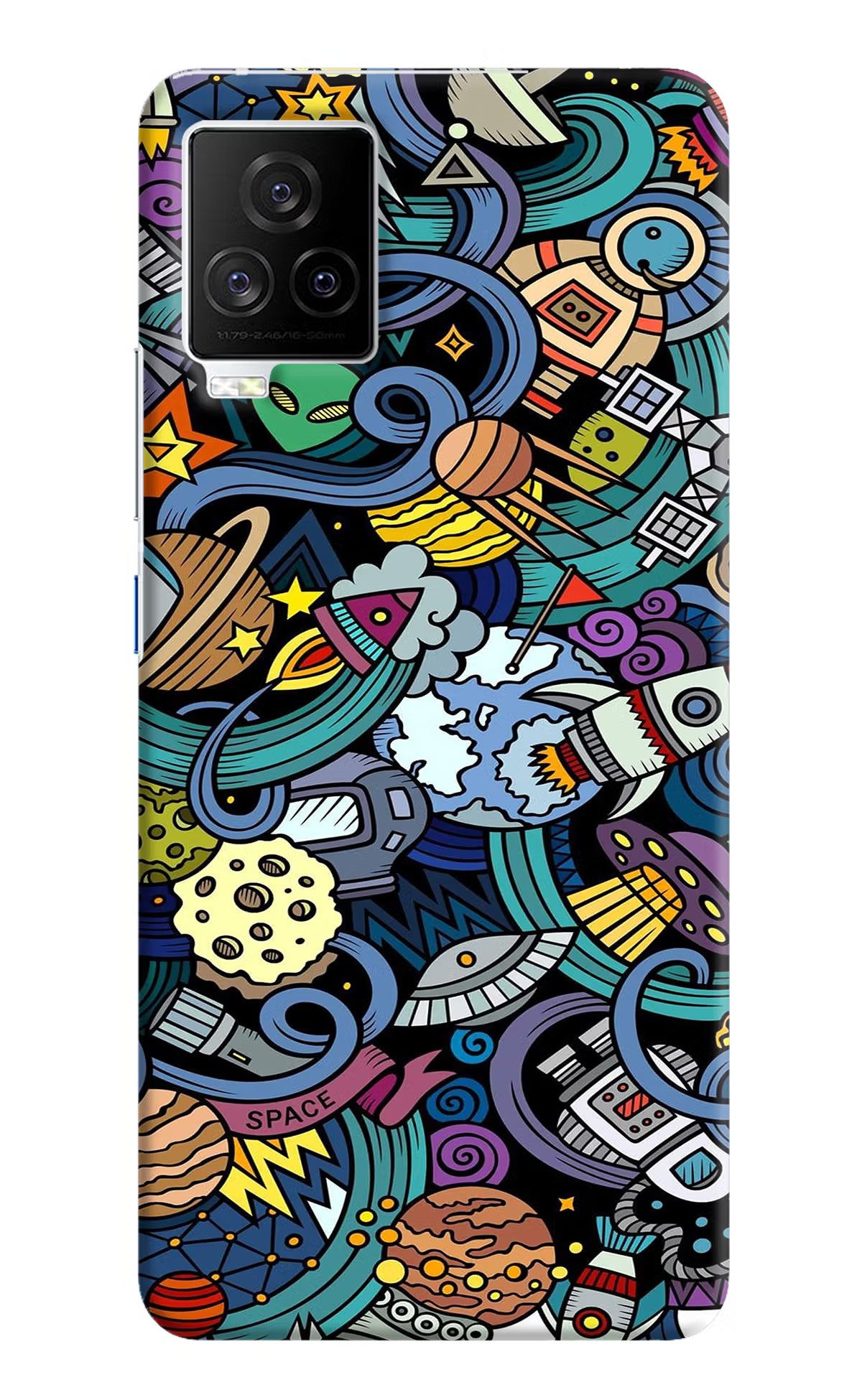 Space Abstract iQOO 7 Legend 5G Hard Case Back Cover by Casekaro