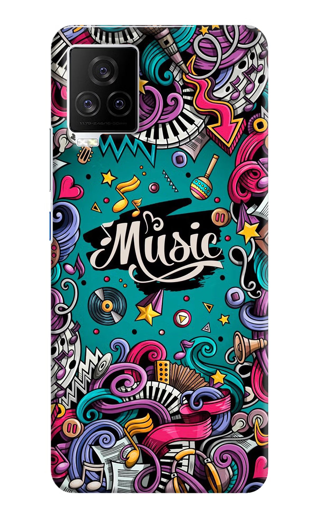 Music Graffiti iQOO 7 Legend 5G Hard Case Back Cover by Casekaro