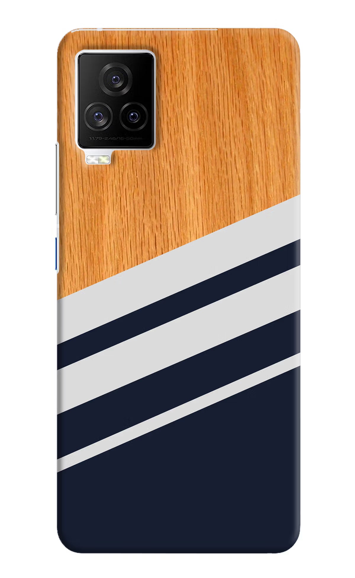 Blue and white wooden iQOO 7 Legend 5G Hard Case Back Cover by Casekaro