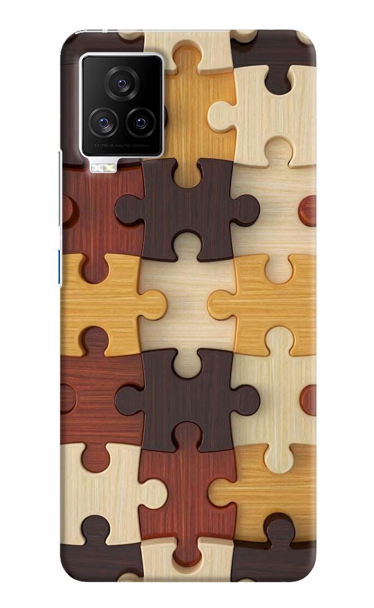 Wooden Puzzle iQOO 7 Legend 5G Hard Case Back Cover by Casekaro