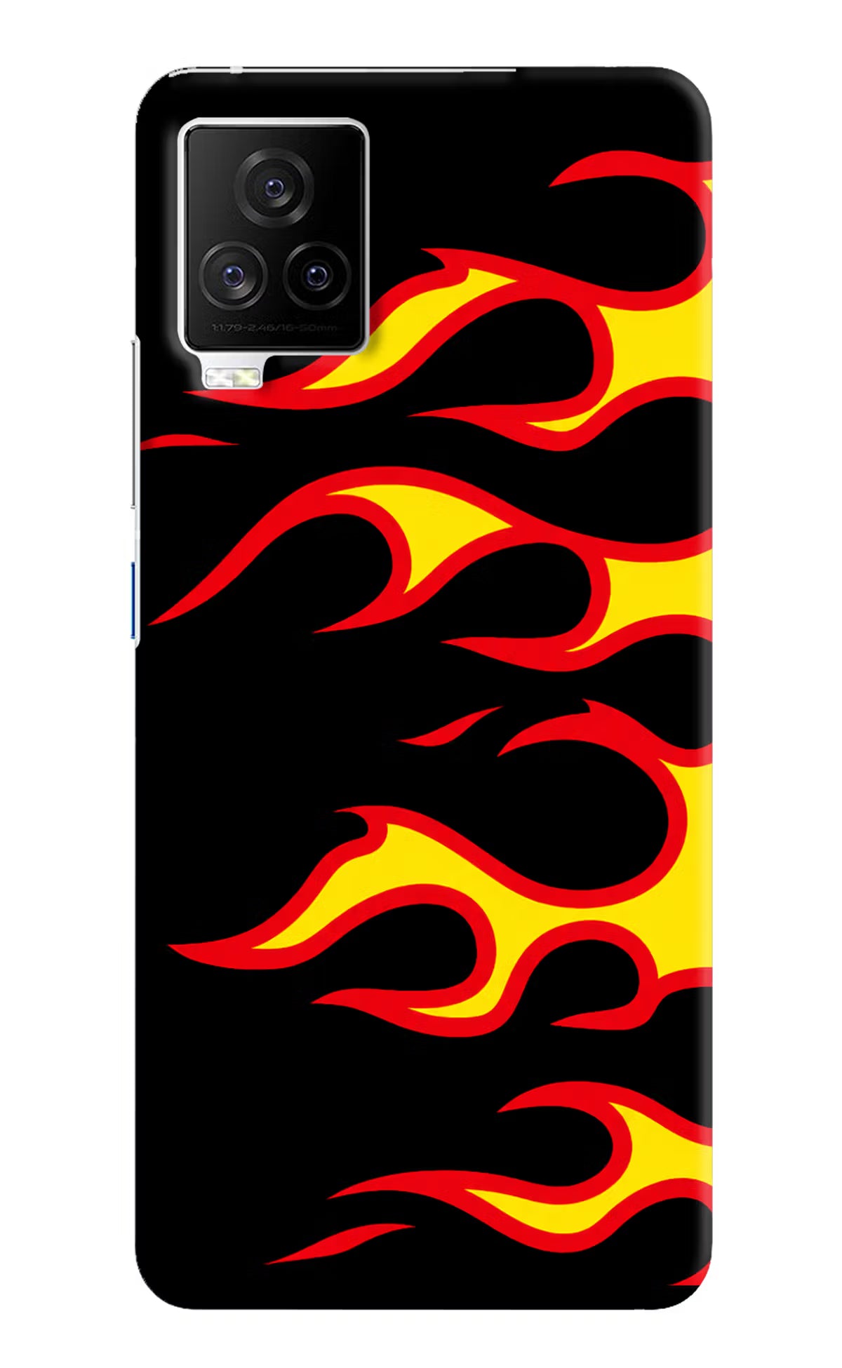 Side Sweep Flames iQOO 7 Legend 5G Hard Case Back Cover by Casekaro