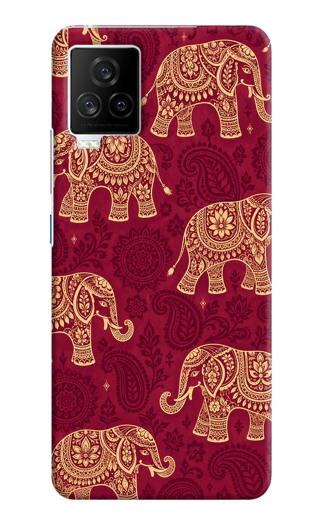 Maroon Elephant iQOO 7 Legend 5G Hard Case Back Cover by Casekaro