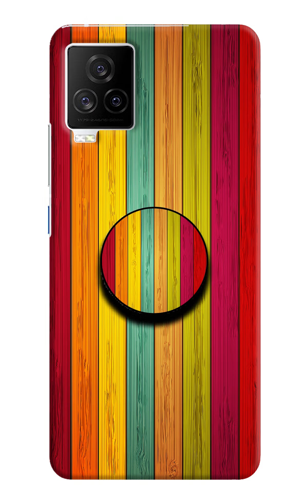 Multicolor Wooden iQOO 7 Legend 5G Pop Case by Casekaro