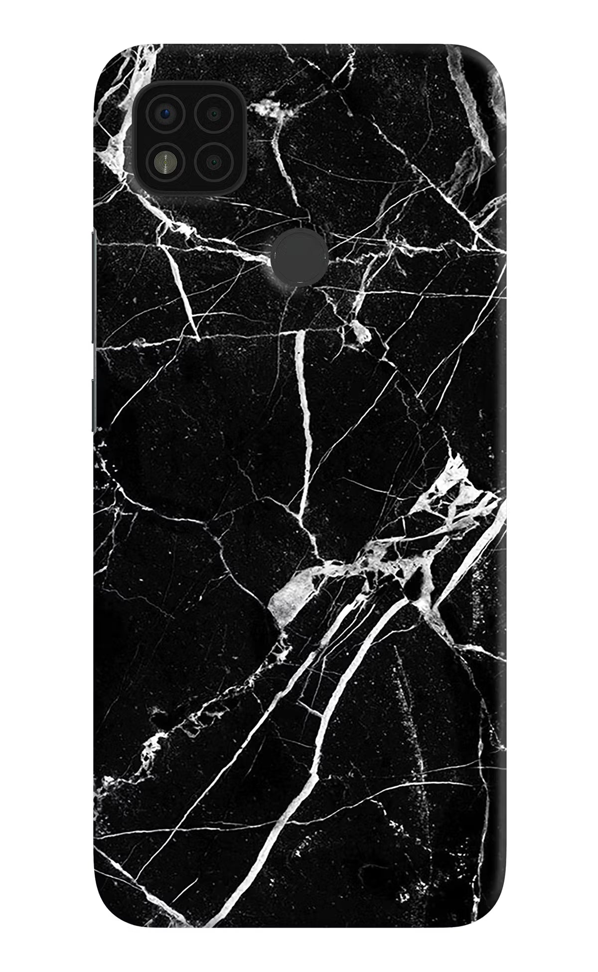 Black Marble Pattern Poco C31 Hard Case Back Cover by Casekaro