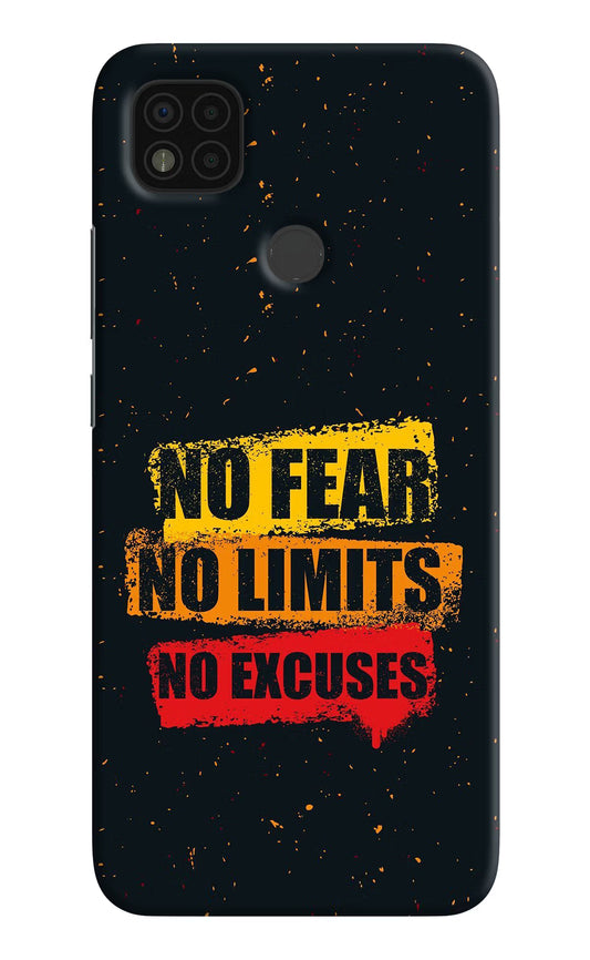 No Fear No Limits No Excuse Poco C31 Hard Case Back Cover by Casekaro