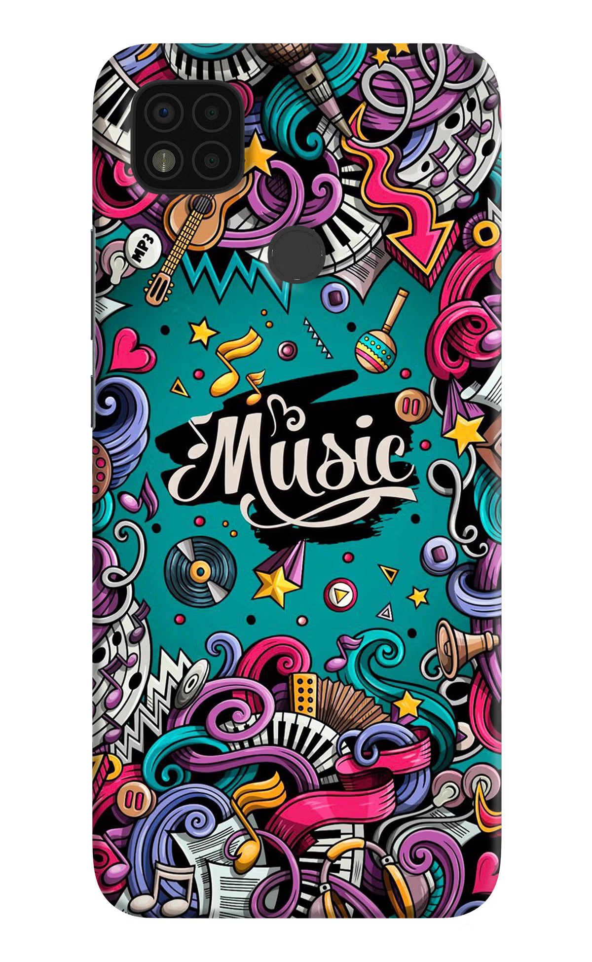 Music Graffiti Poco C31 Hard Case Back Cover by Casekaro