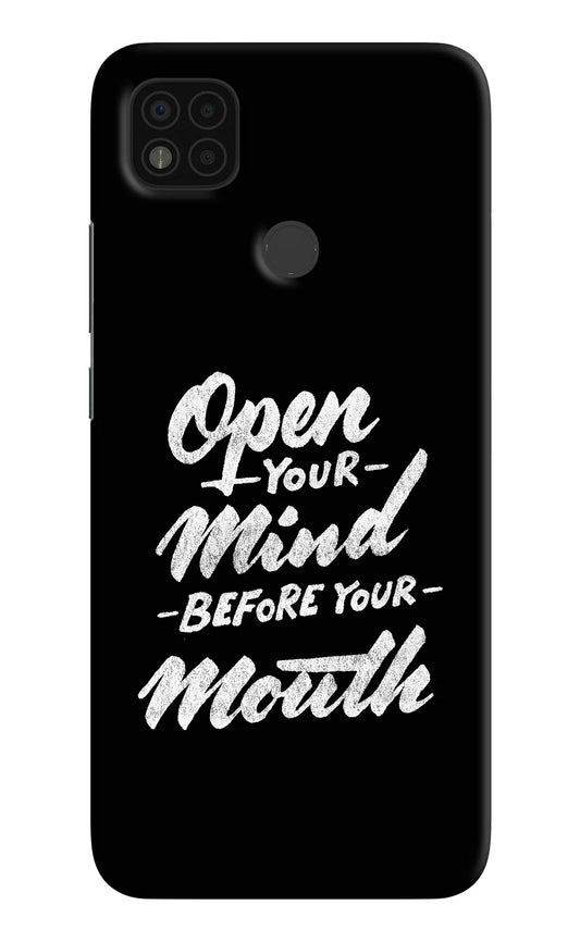 Open Your Mind Before Your Mouth Poco C31 Hard Case Back Cover by Casekaro
