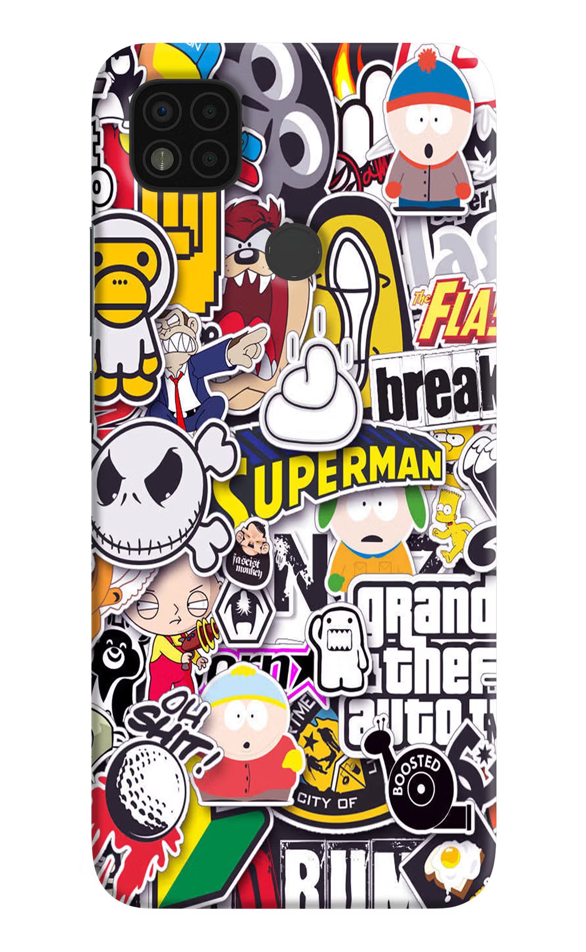 Sticker Bomb Poco C31 Hard Case Back Cover by Casekaro