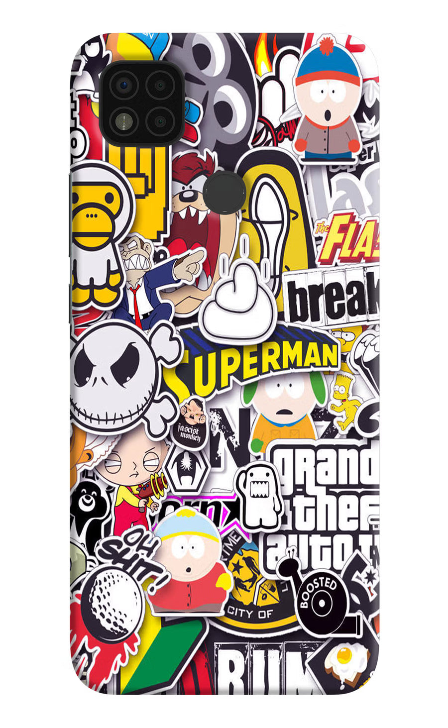 Sticker Bomb Poco C31 Back Cover, Hard case