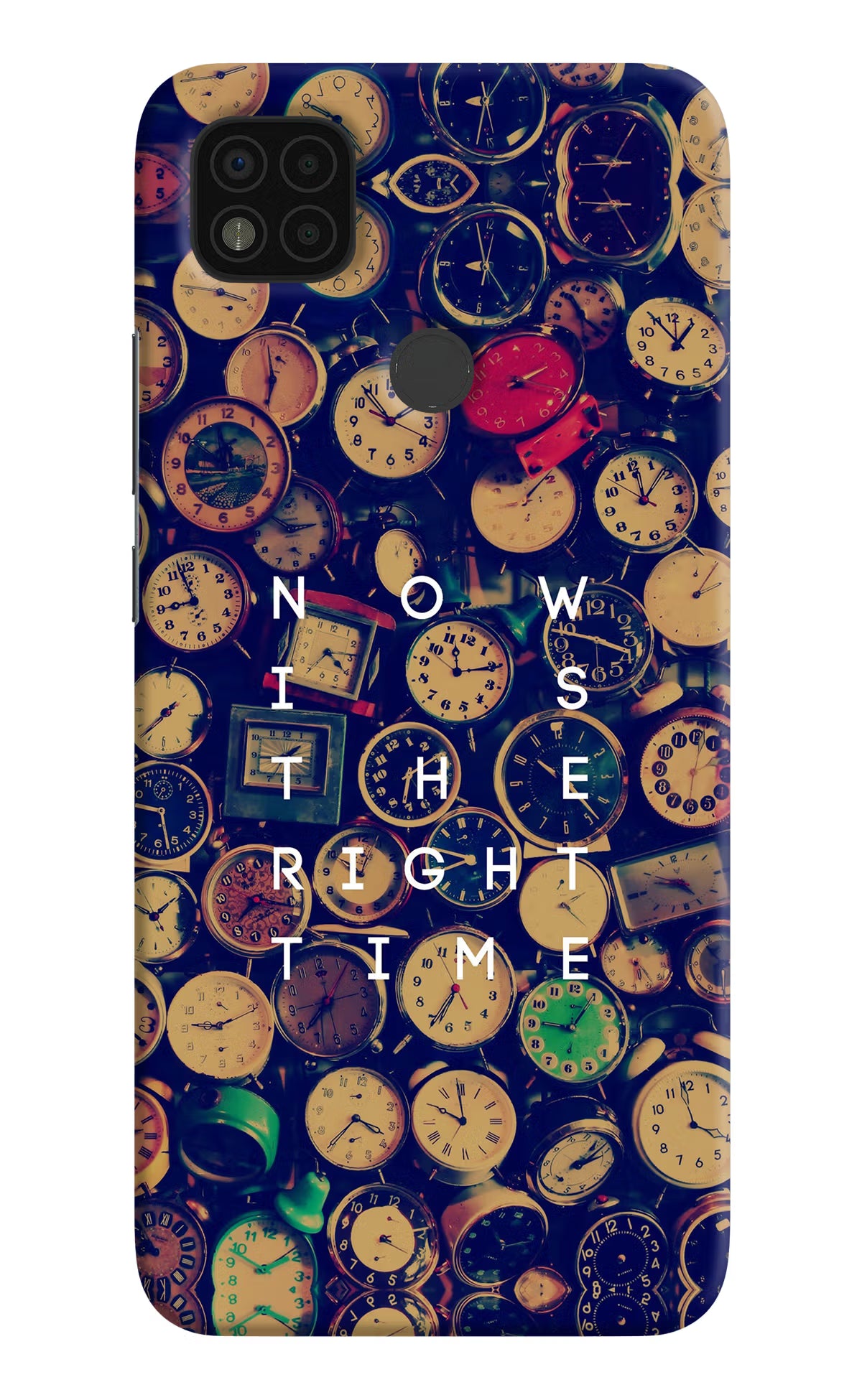 Now is the Right Time Quote Poco C31 Hard Case Back Cover by Casekaro