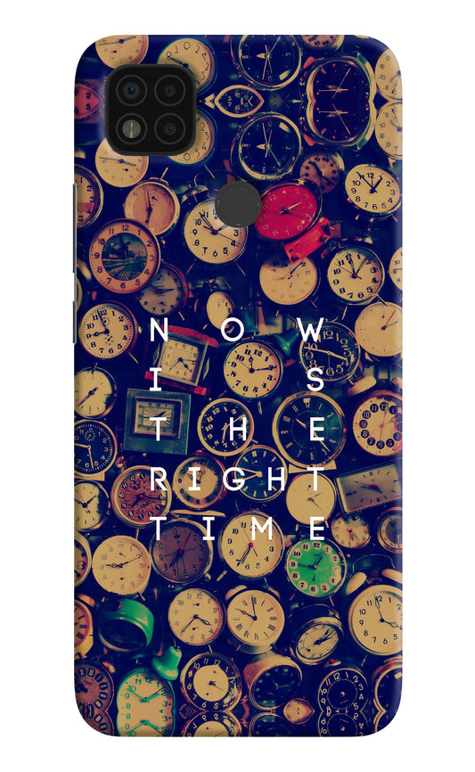 Now is the Right Time Quote Poco C31 Hard Case Back Cover by Casekaro