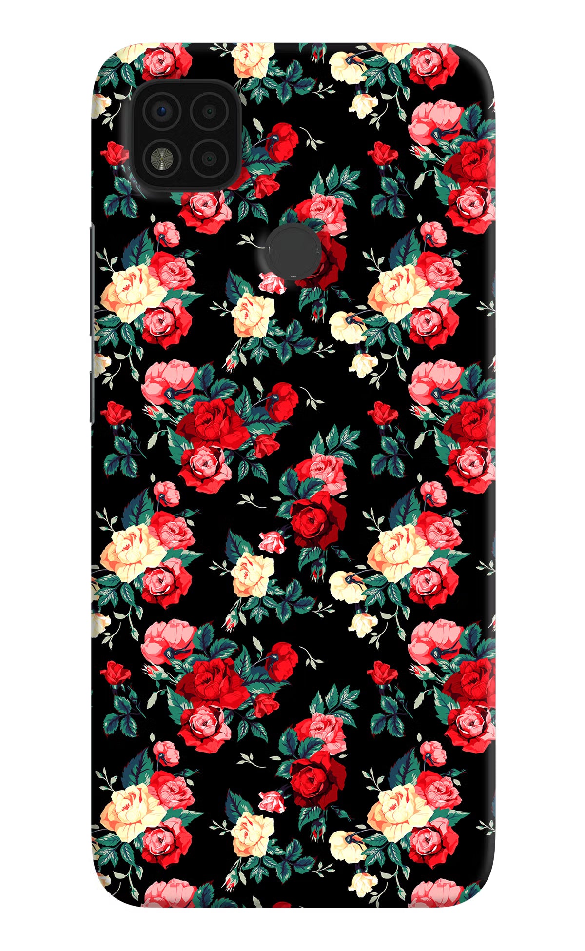 Rose Pattern Poco C31 Hard Case Back Cover by Casekaro