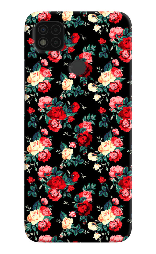 Rose Pattern Poco C31 Hard Case Back Cover by Casekaro