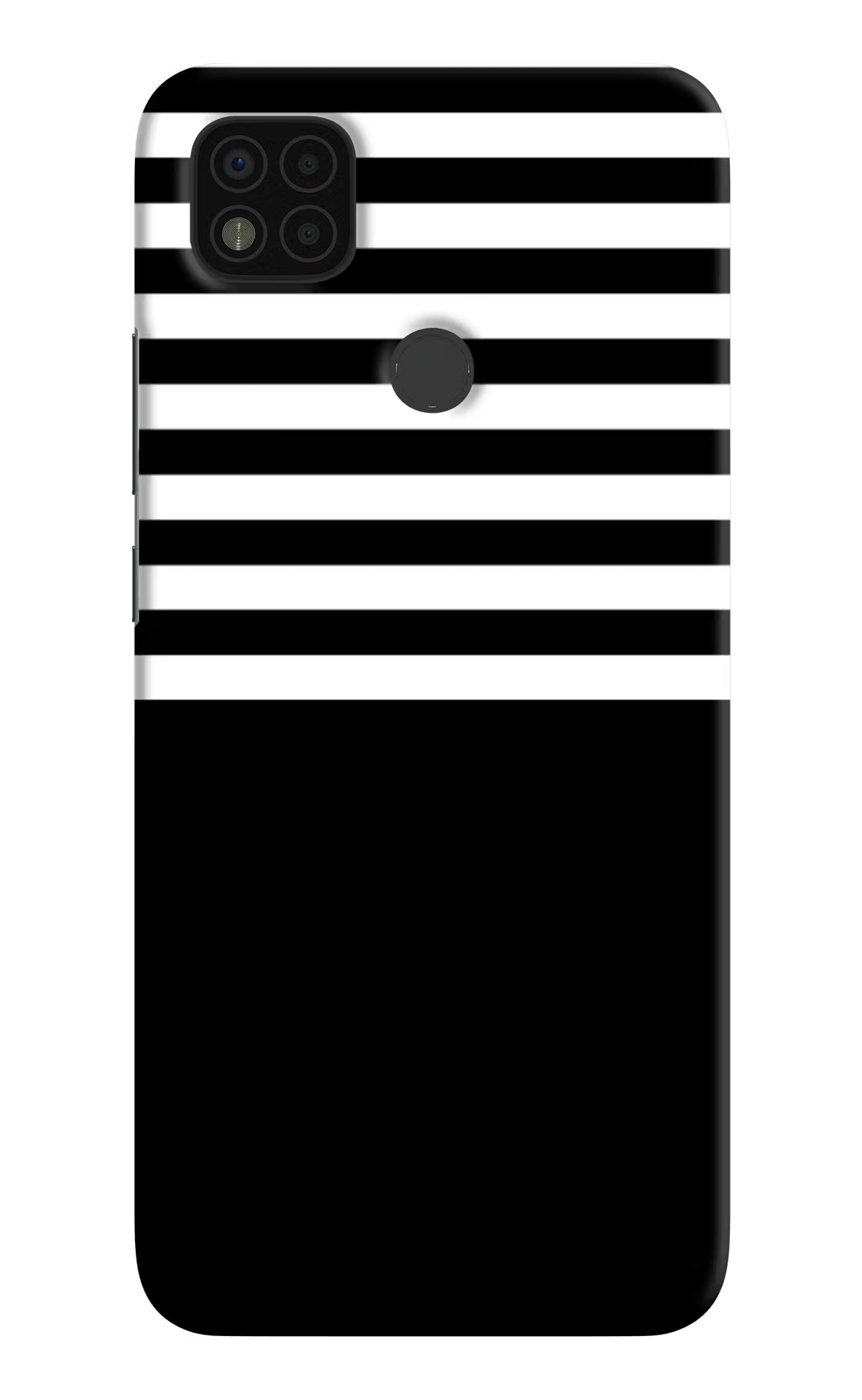 Black and White Print Poco C31 Hard Case Back Cover by Casekaro