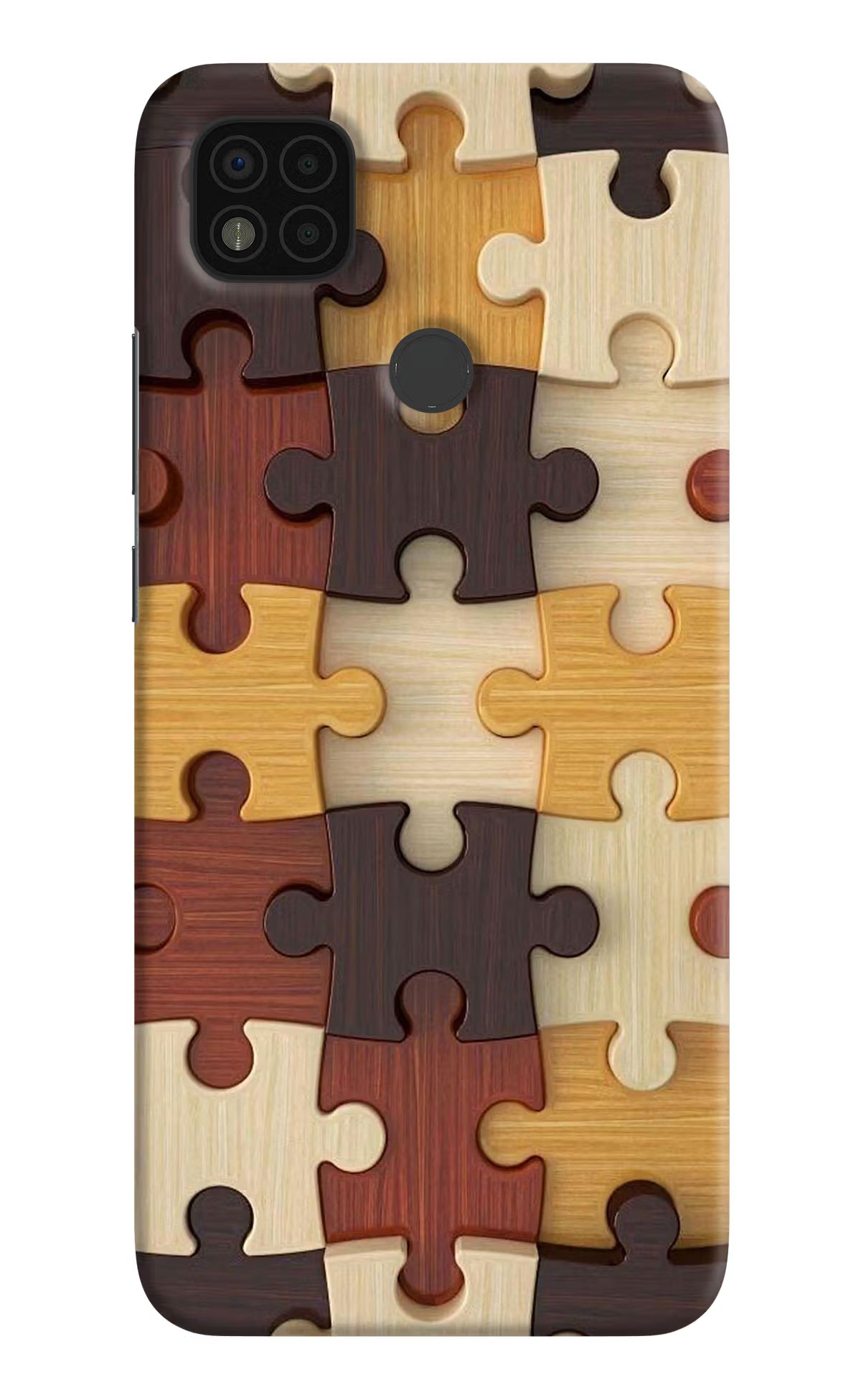 Wooden Puzzle Poco C31 Hard Case Back Cover by Casekaro