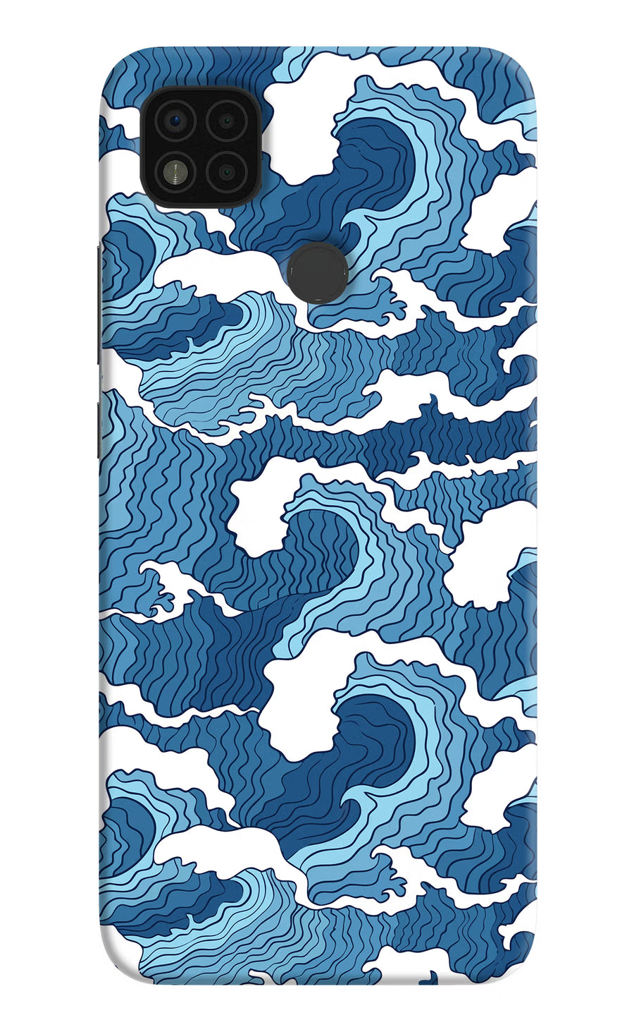 Blue Waves Poco C31 Back Cover, Hard case