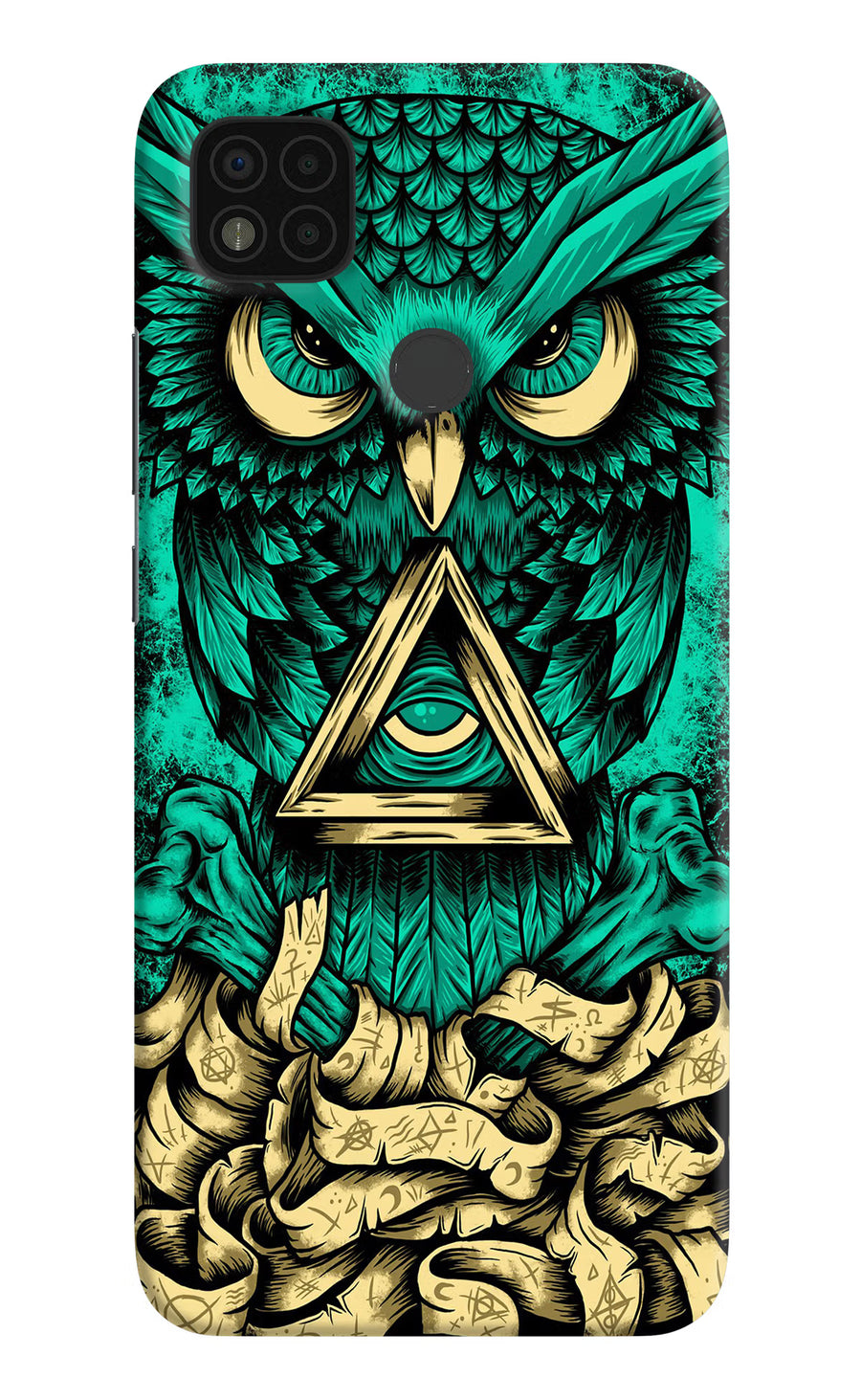 Green Owl Poco C31 Back Cover, Hard case