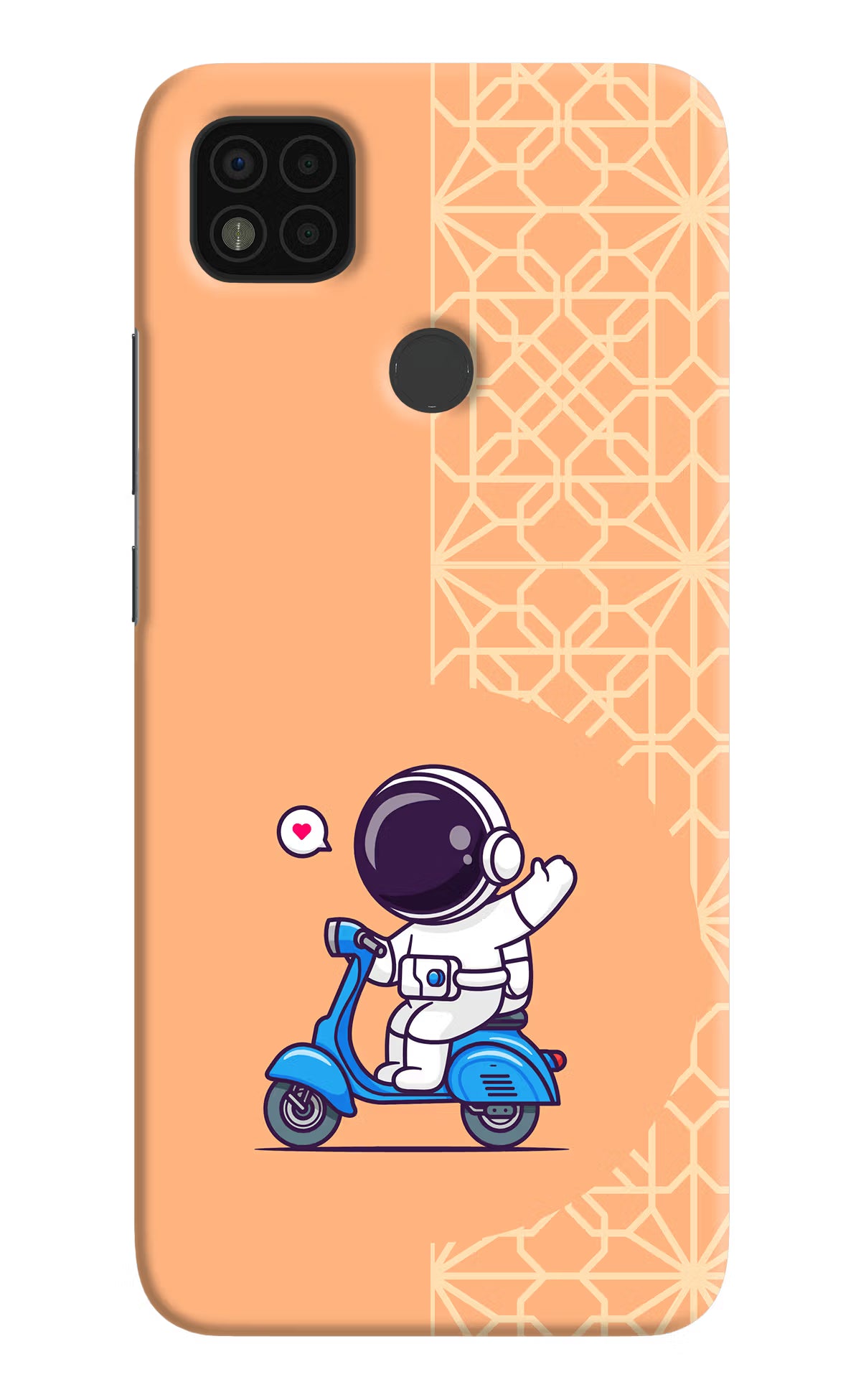 Cute Astronaut Riding Poco C31 Hard Case Back Cover by Casekaro