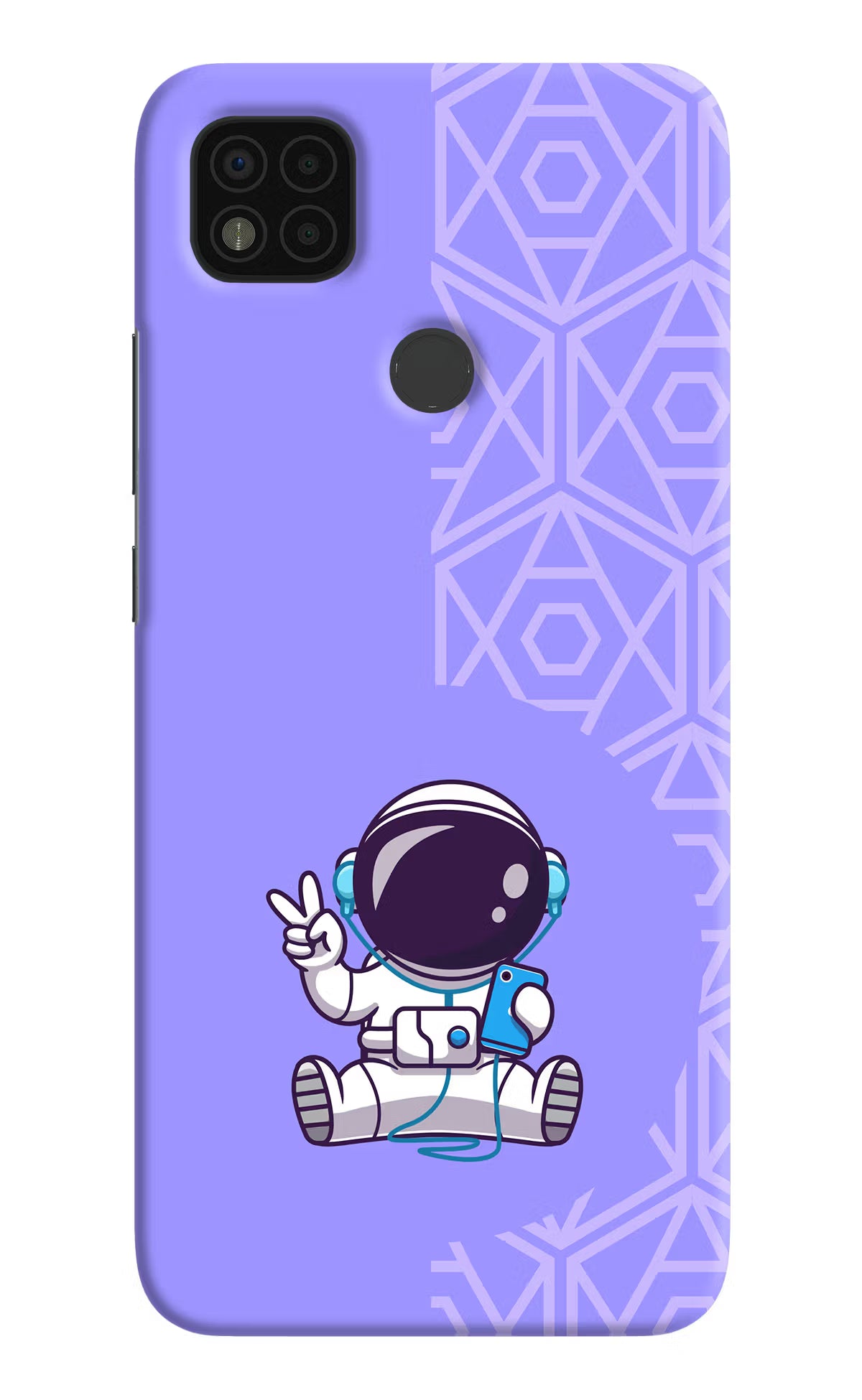Cute Astronaut Chilling Poco C31 Hard Case Back Cover by Casekaro