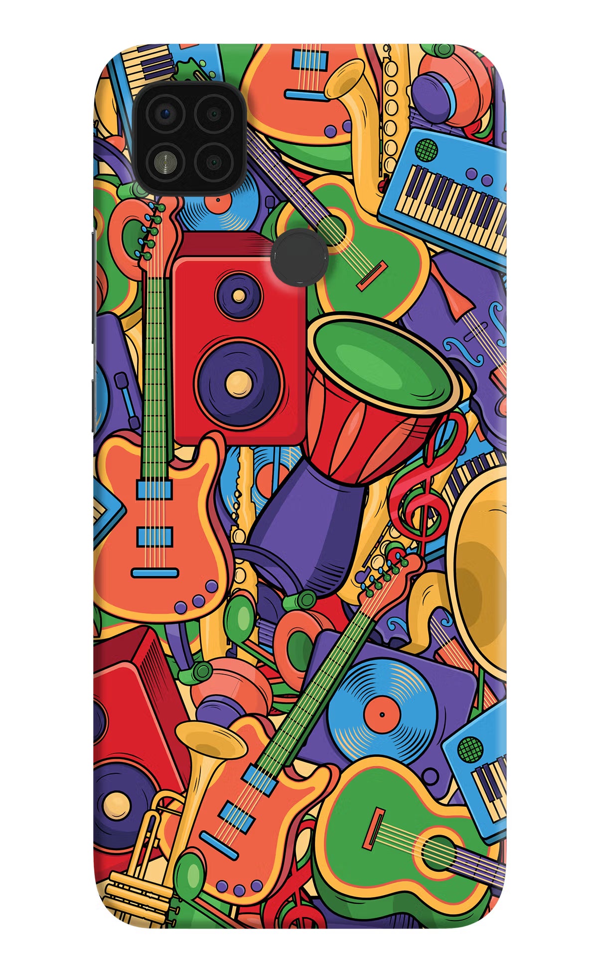 Music Instrument Doodle Poco C31 Hard Case Back Cover by Casekaro