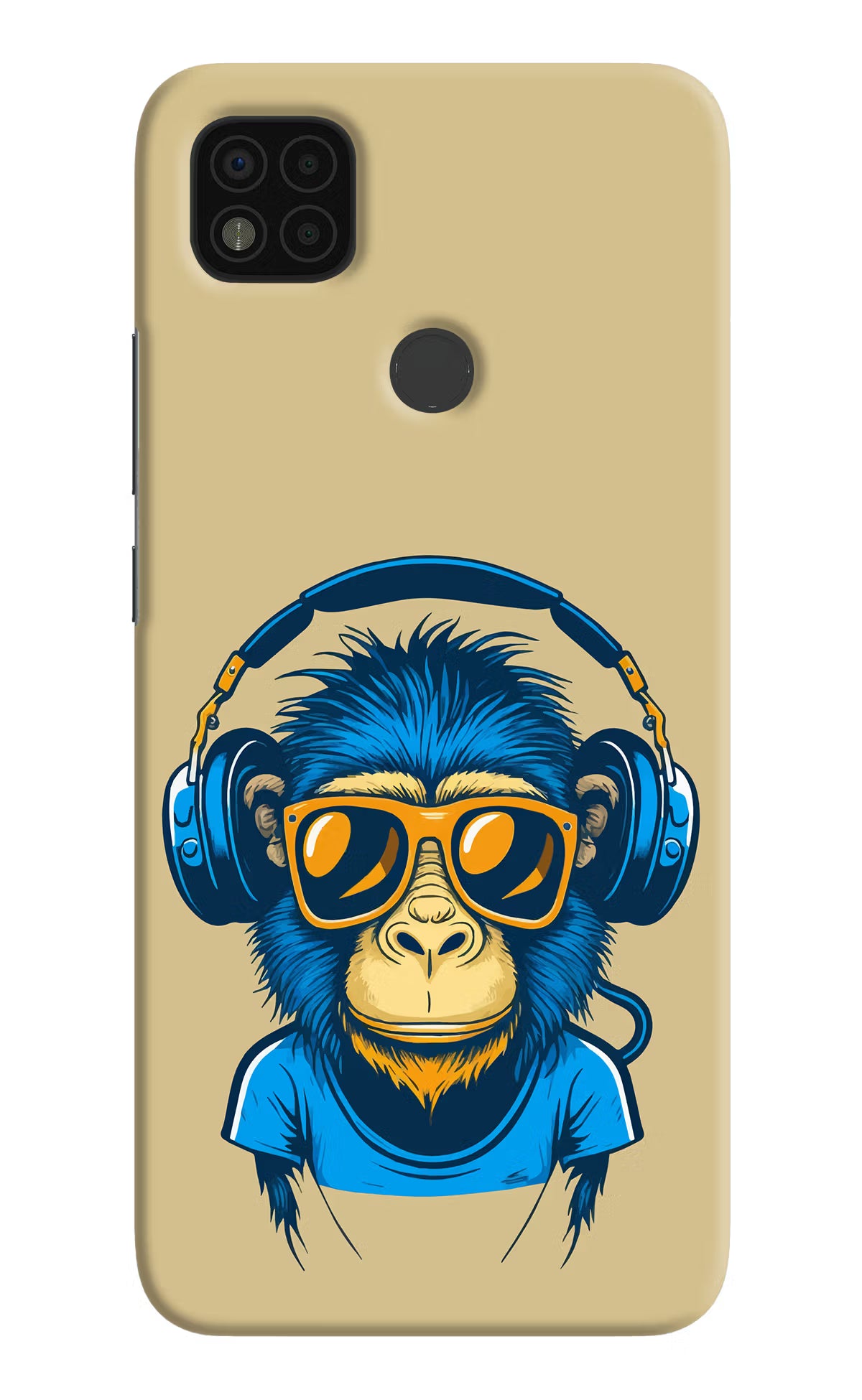 Monkey Headphone Poco C31 Hard Case Back Cover by Casekaro