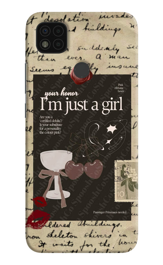 I am just a girl Poco C31 Hard Case Back Cover by Casekaro
