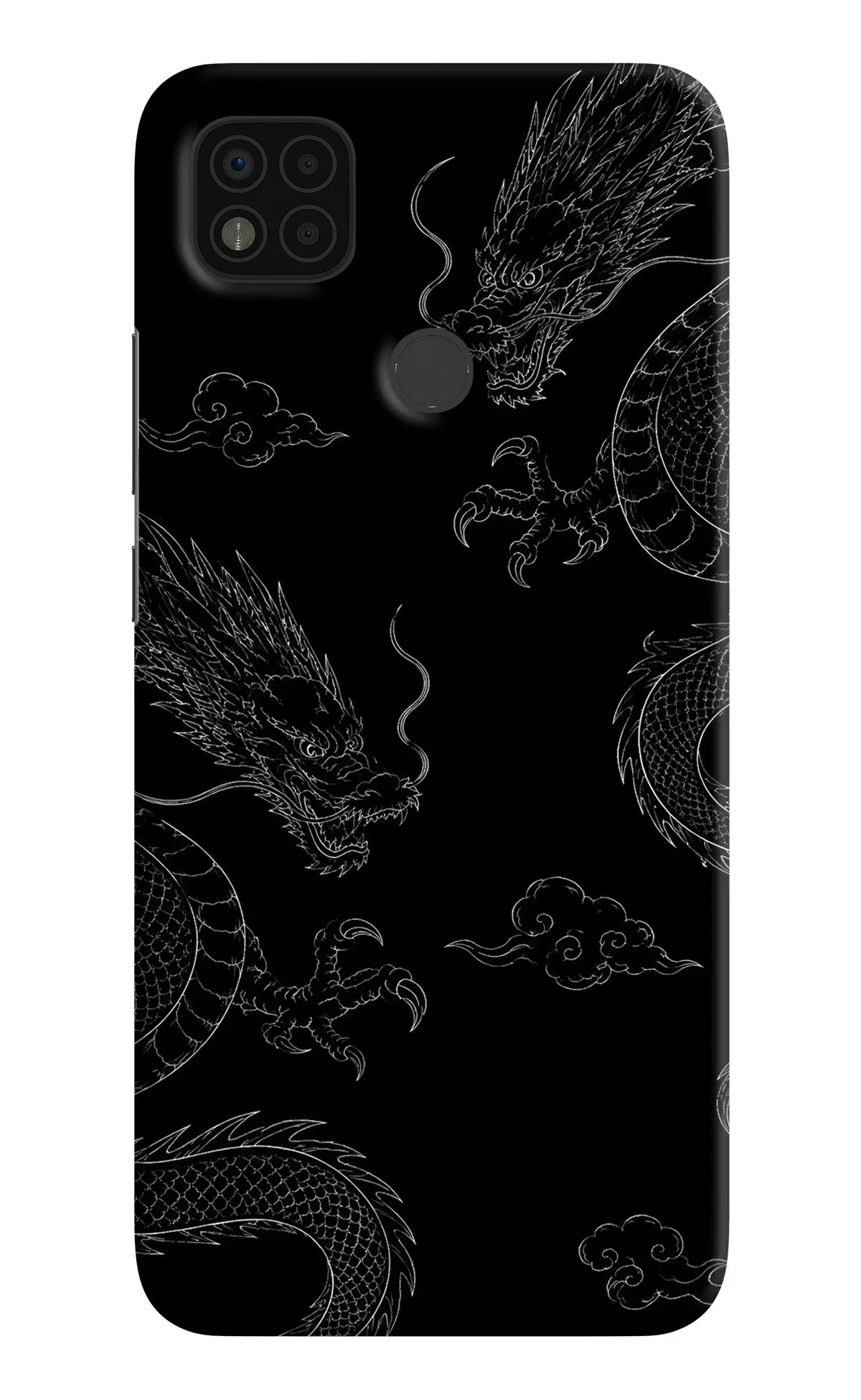 Twin Dragons Poco C31 Hard Case Back Cover by Casekaro