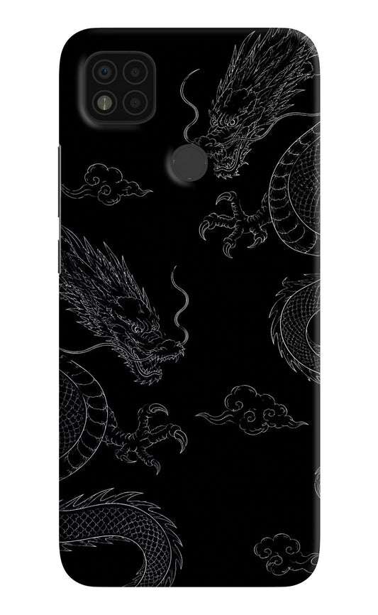 Twin Dragons Poco C31 Hard Case Back Cover by Casekaro