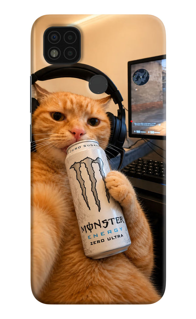 Gamer Cat Energy Poco C31 Hard Case Back Cover by Casekaro