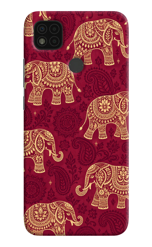 Maroon Elephant Poco C31 Back Cover