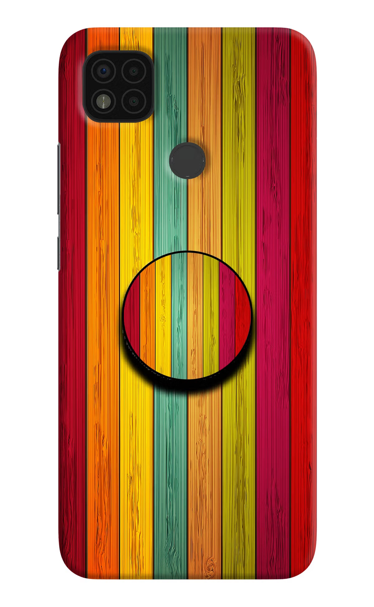 Multicolor Wooden Poco C31 Pop Case by Casekaro