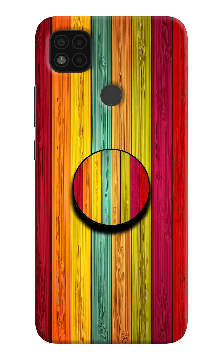 Multicolor Wooden Poco C31 Pop Case, Hard case