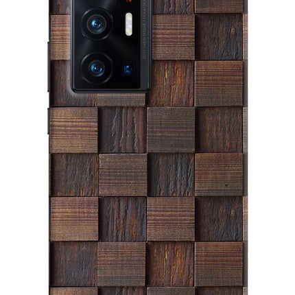 Wooden Cube Design Vivo X70 Pro+ Hard Case Back Cover by Casekaro