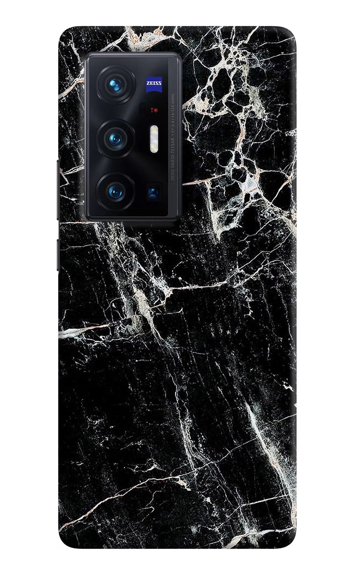 Black Marble Texture Vivo X70 Pro+ Hard Case Back Cover by Casekaro