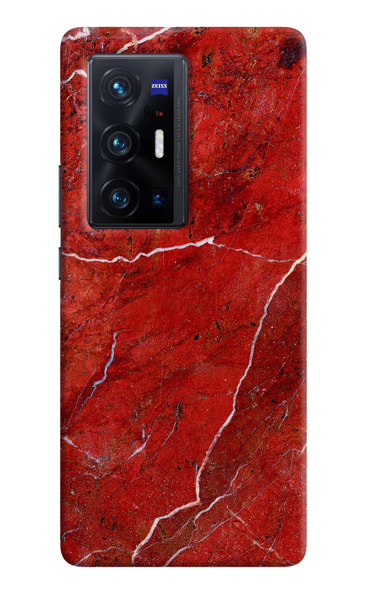 Red Marble Design Vivo X70 Pro+ Hard Case Back Cover by Casekaro