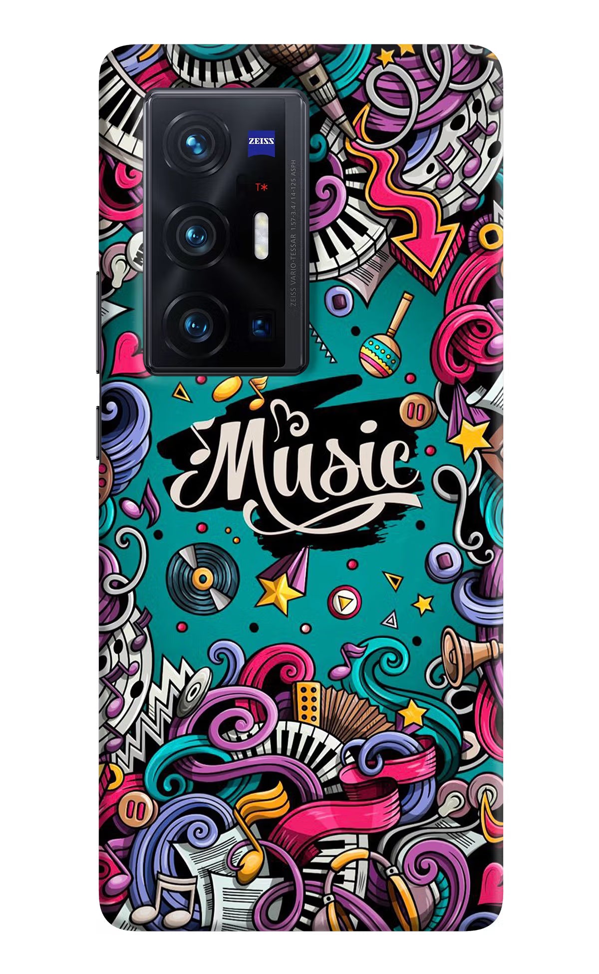Music Graffiti Vivo X70 Pro+ Hard Case Back Cover by Casekaro
