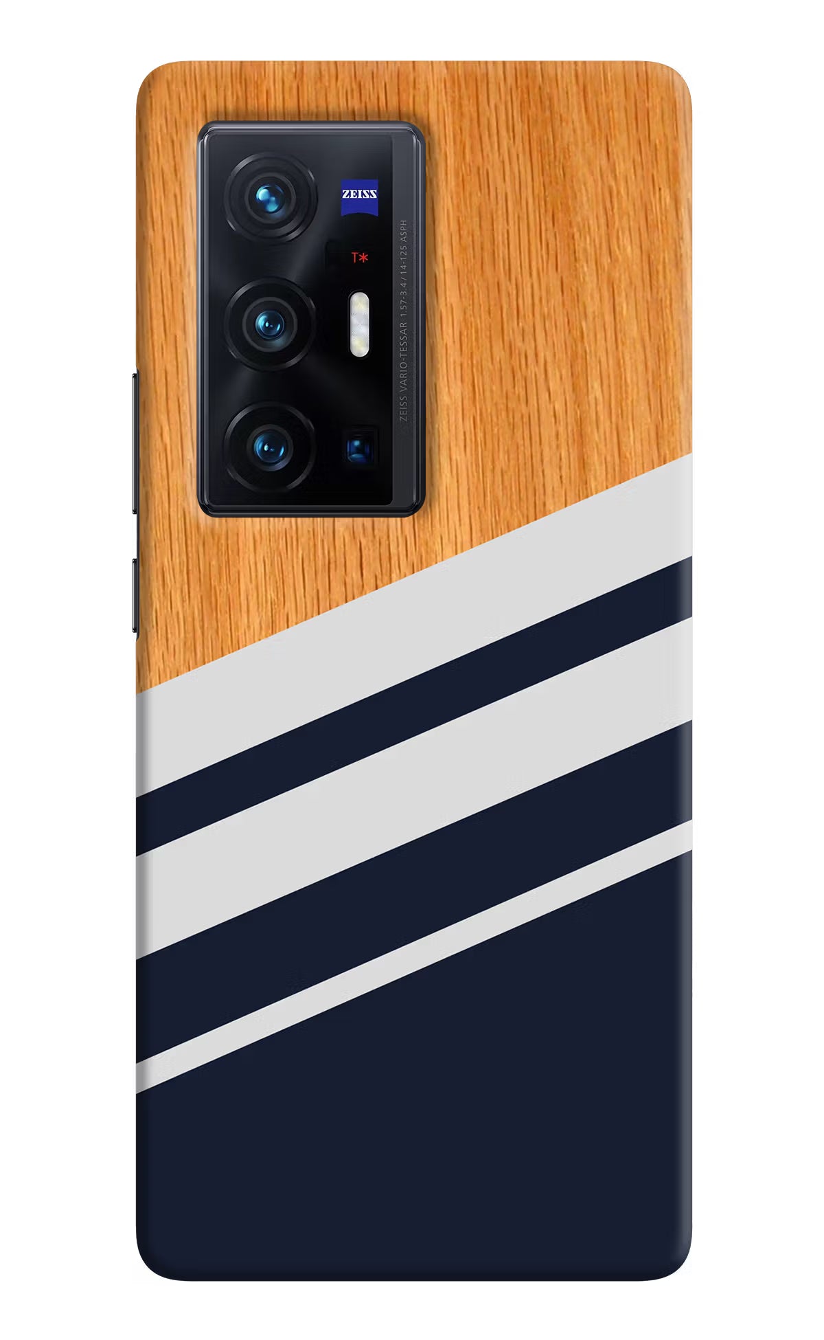 Blue and white wooden Vivo X70 Pro+ Hard Case Back Cover by Casekaro