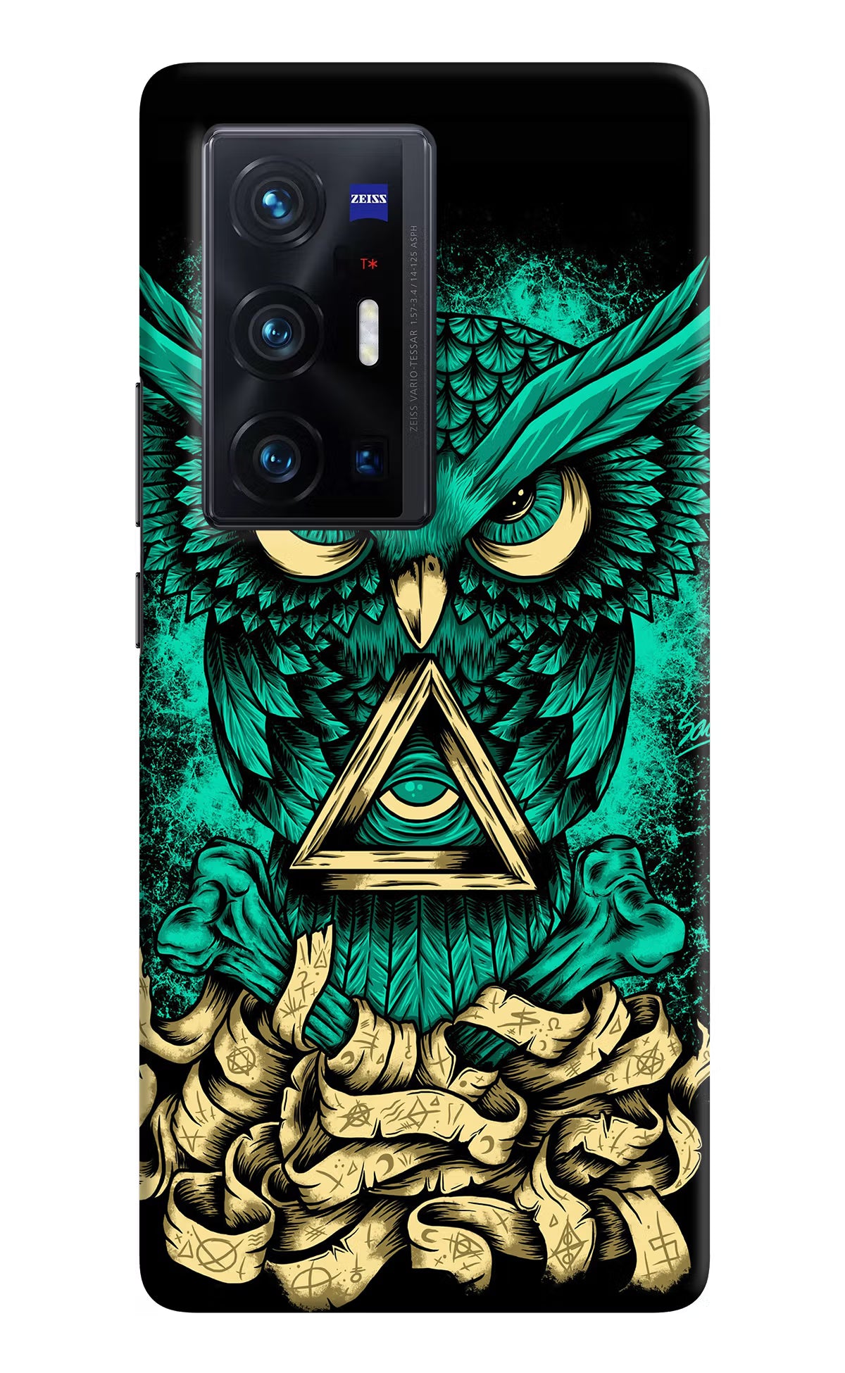 Green Owl Vivo X70 Pro+ Hard Case Back Cover by Casekaro