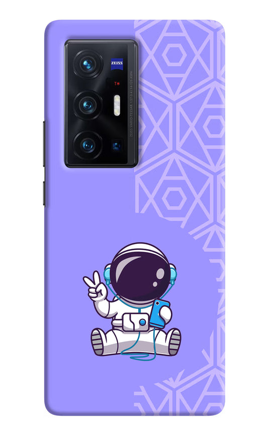 Cute Astronaut Chilling Vivo X70 Pro+ Hard Case Back Cover by Casekaro