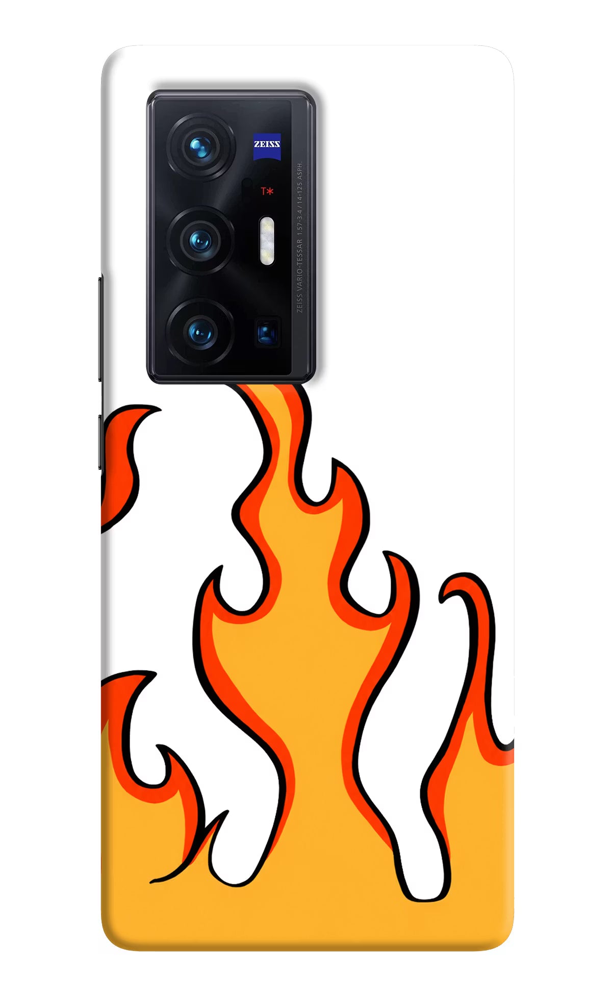 Fired Up – White Vivo X70 Pro+ Hard Case Back Cover by Casekaro