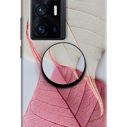 White Pink Leaf Vivo X70 Pro+ Pop Case by Casekaro