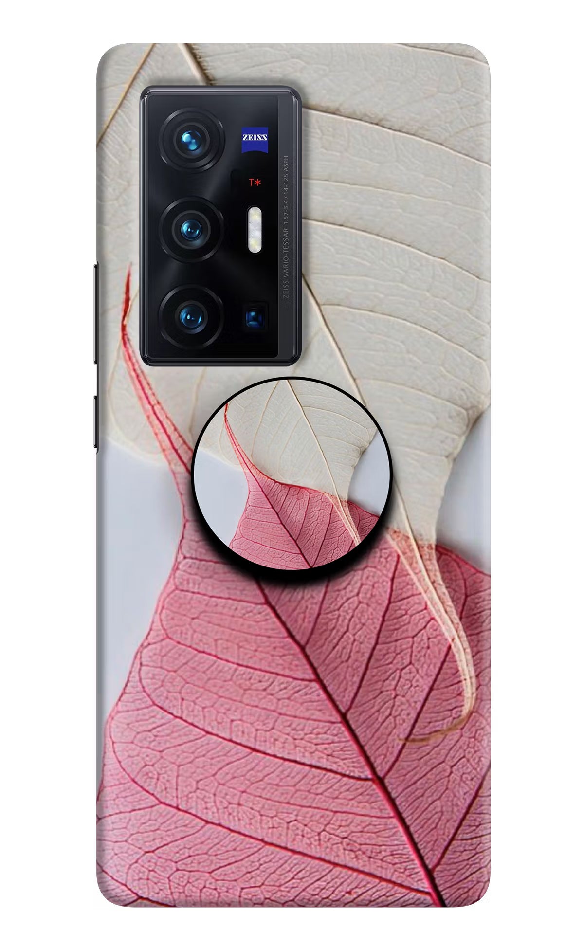 White Pink Leaf Vivo X70 Pro+ Pop Case by Casekaro