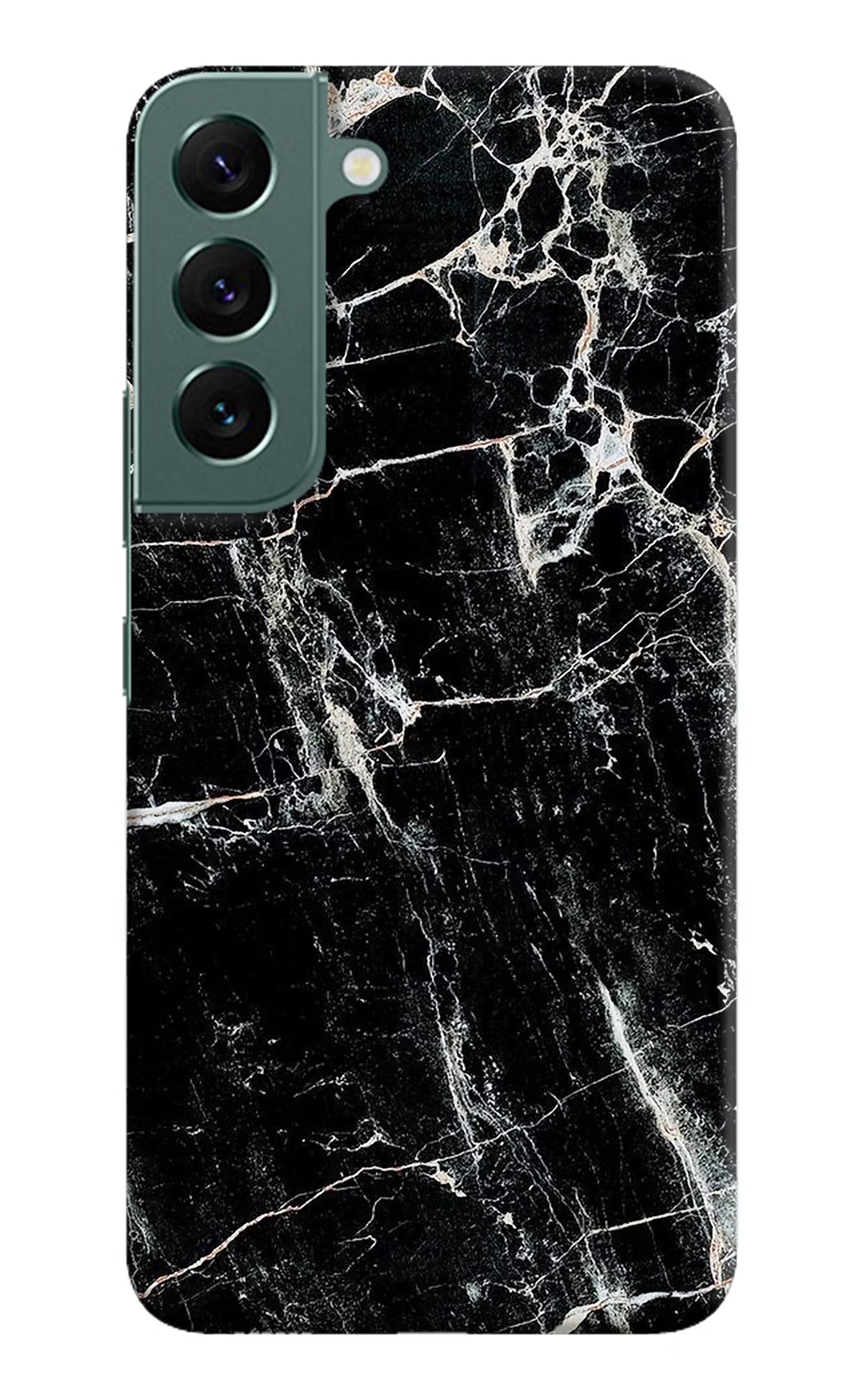 Black Marble Texture Samsung S22 Hard Case Back Cover by Casekaro