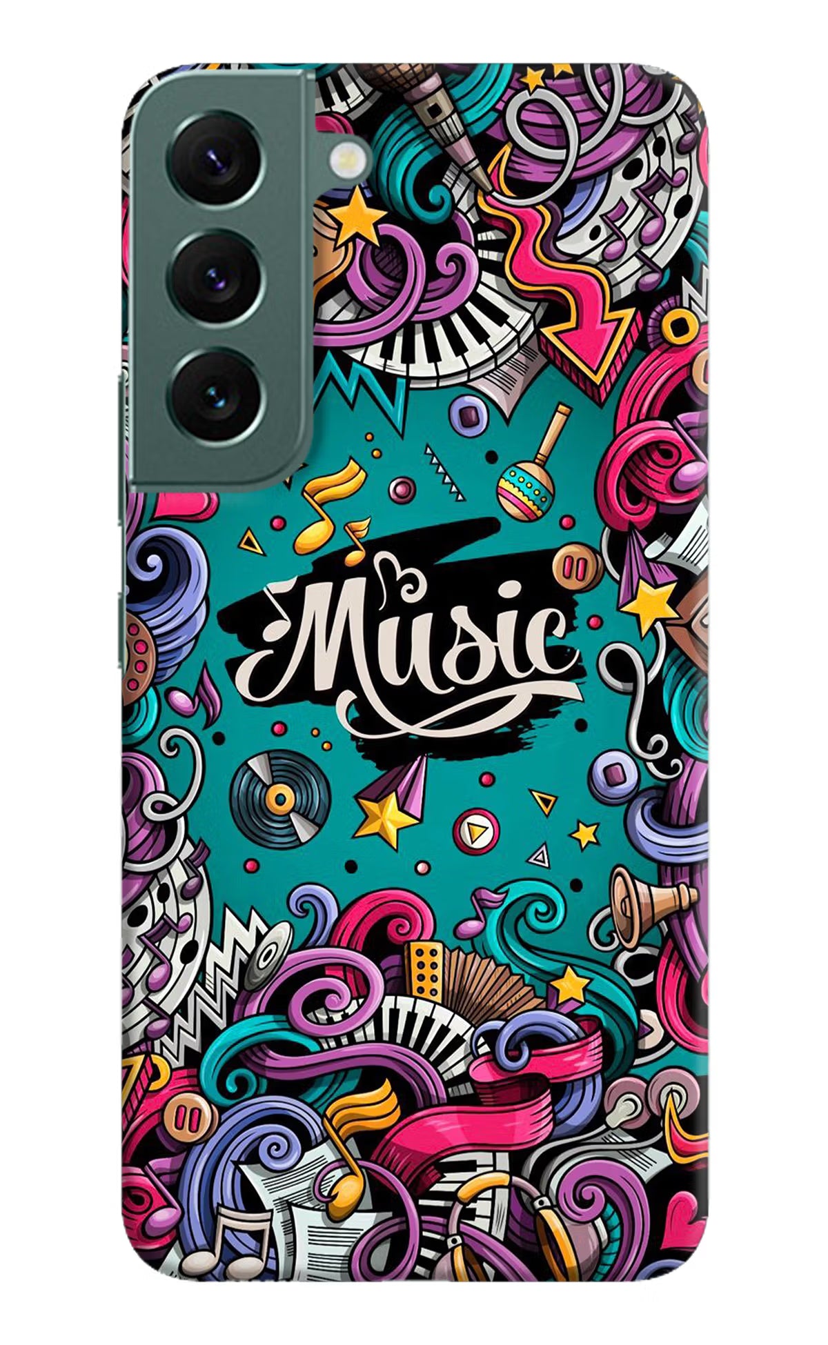 Music Graffiti Samsung S22 Hard Case Back Cover by Casekaro