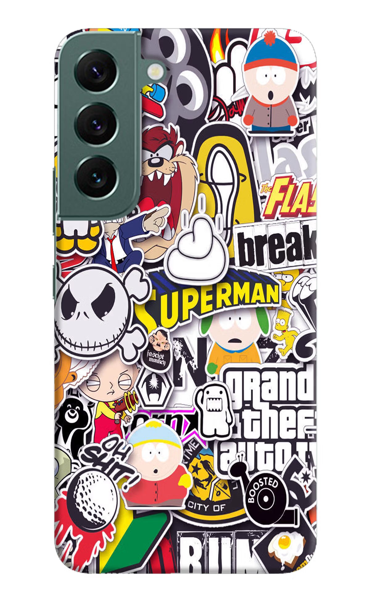 Sticker Bomb Samsung S22 Hard Case Back Cover by Casekaro