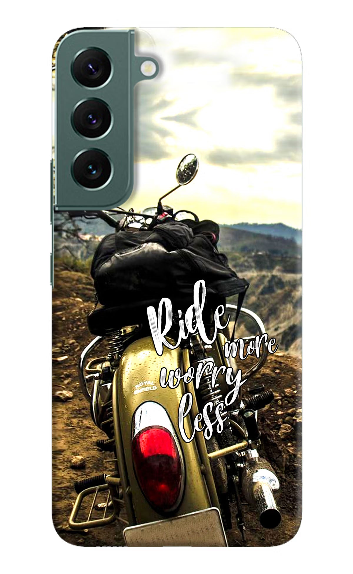 Ride More Worry Less Samsung S22 Hard Case Back Cover by Casekaro
